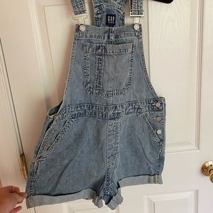 Gap denim overall shorts